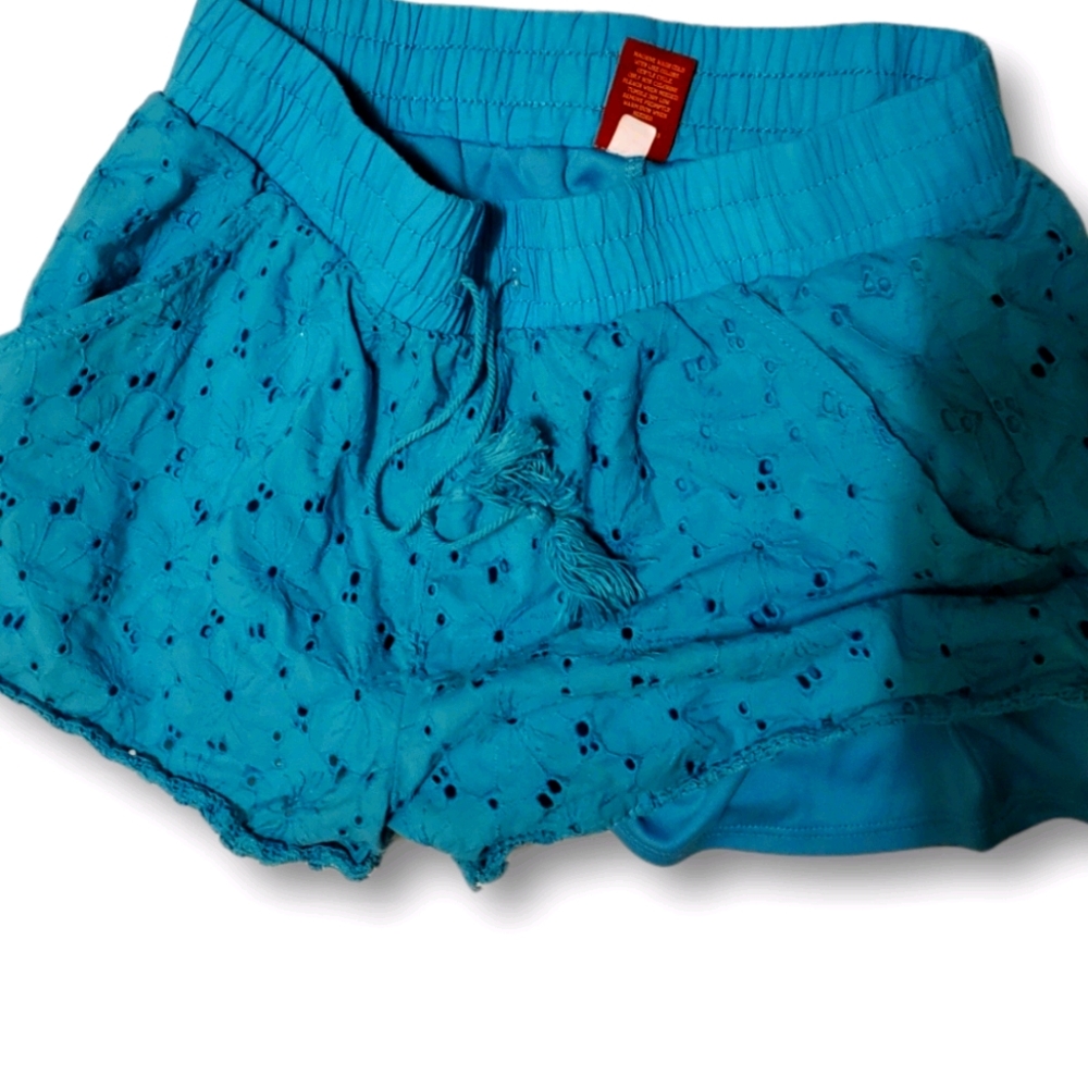 Arizona teal eyelet shorts